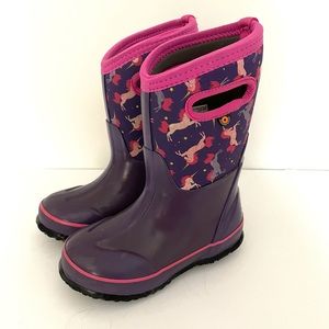 Girls BOGS Winter Boots Size 12 Pink/Purple Unicorns